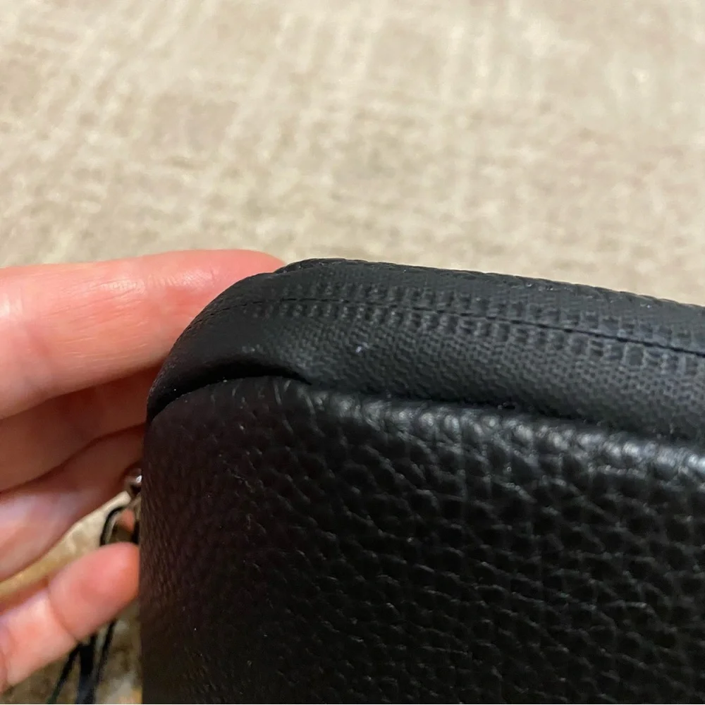 NWT {Sephora} Everyday Cosmetic Bag/Zip Pouch ~ Black Faux Leather